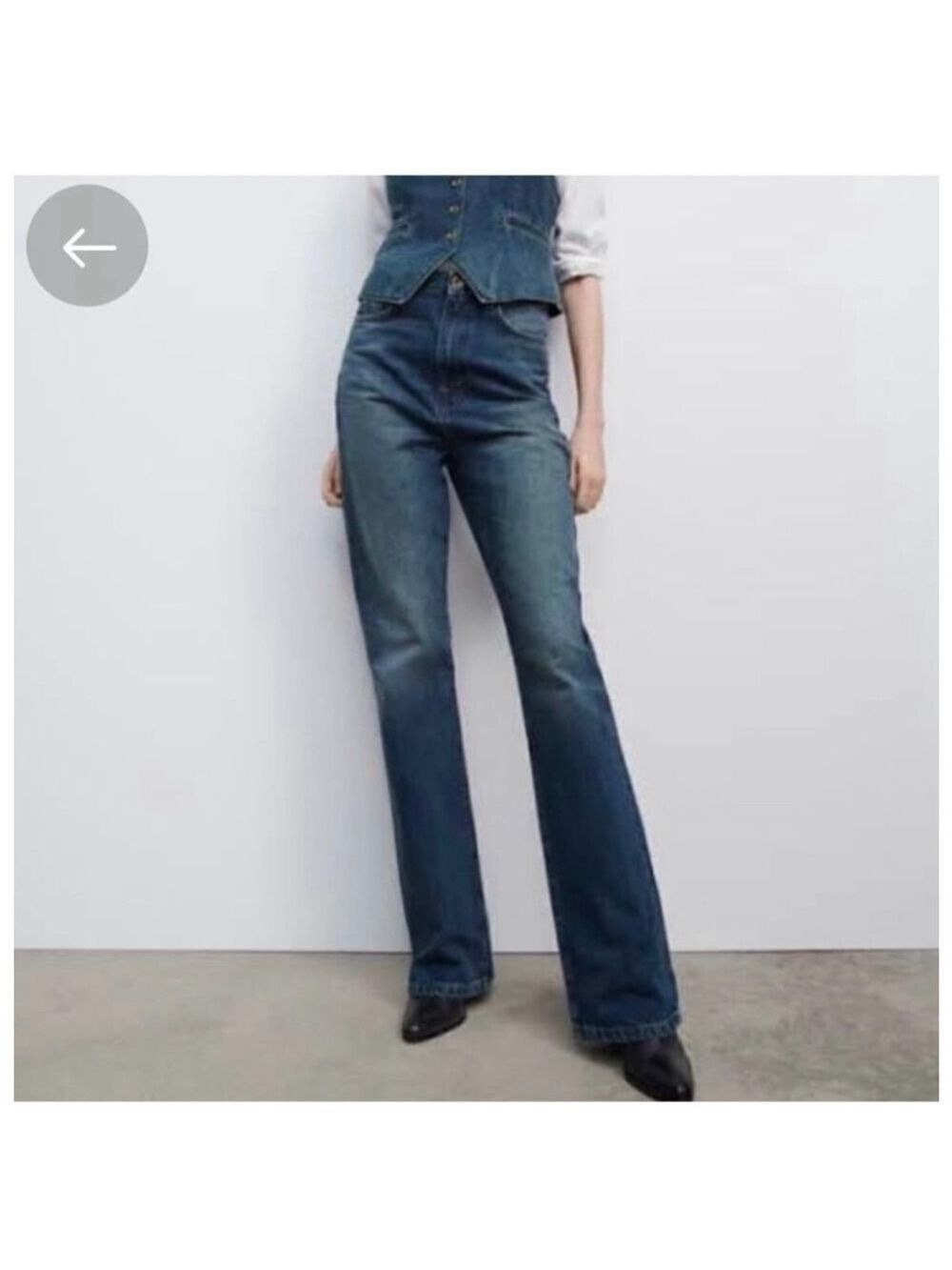 Zara Premium Limited Edition Bootcut Jeans High Waist Medium Wash Size 6 NWT